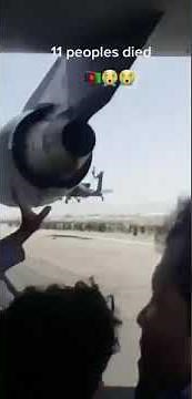 アフガニスタンから軍用機に乗り込み脱出 衝撃映像\nアフガン
