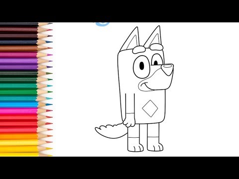 How to coloring Rusty bluey for kids and toddlers