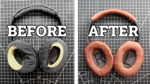 Fixing headphones with real leather