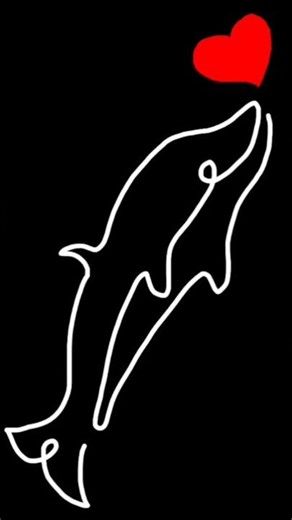 How to draw a lovely dolphin ❤️. minimalist line art #howtodraw #drawing #art #draw #linedrawing