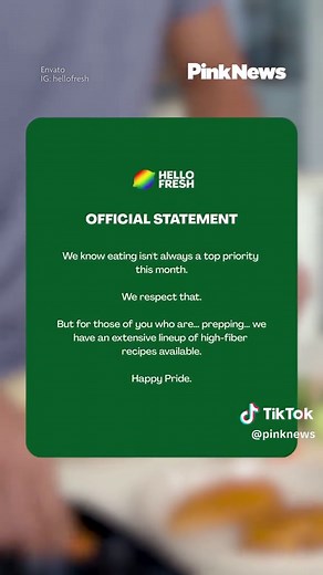 Food subscription service HelloFresh has provided bottoms with some nutritional advice for Pride month. Yes, you read that right. Posting to their social media, HelloFresh said: