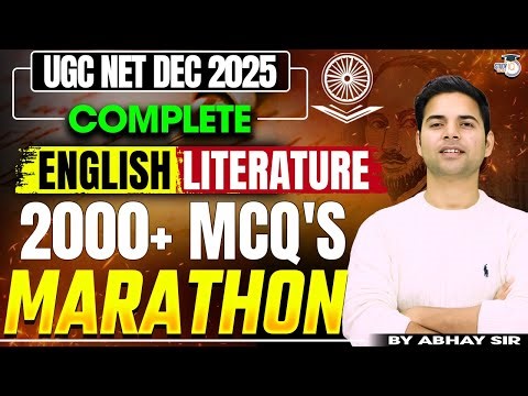 UGC NET Dec 2025 | English Literature 2000+ MCQ's Marathon By Abhay Sir