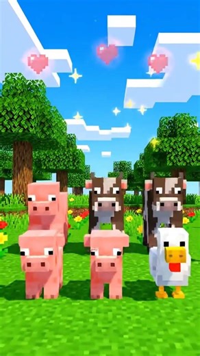 Cute Minecraft Animals 🐮🐷🐔
