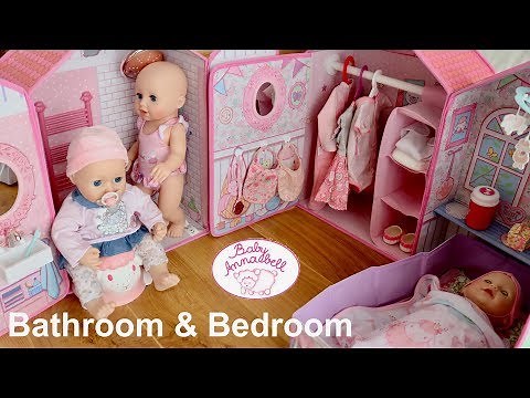Baby Annabell Bathroom & Bedroom Set Up and Pretend play Baby Dolls Shower Time & Bedtime