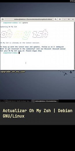 Actualizar Oh My Zsh | Debian GNU/Linux