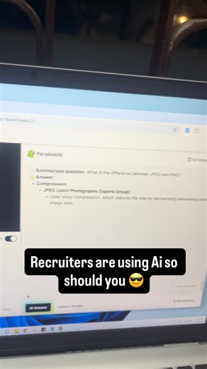AICareerBoost | Learn. Apply. Achieve on Instagram: "Comment for app link 🔗 . . #parakeetai #ai #interview #4u #jobs"