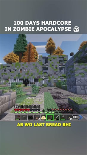 100 DAYS Hardcore Challenge in Zombie Apocalypse Minecraft #minecraft #shorts #minecraftshorts