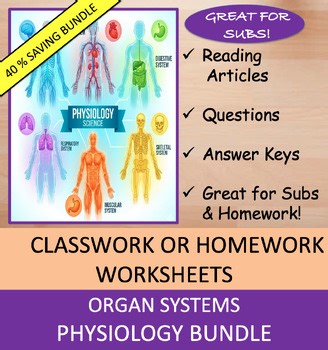 Organ Systems in Physiology Worksheets Growing Bundle