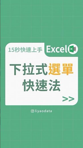 Excel 小技巧 | 下拉式選單快速法 #excel #excel功能 #excel基礎 #excel技巧 #excel教學 #大數據 #教學 #liyaodata