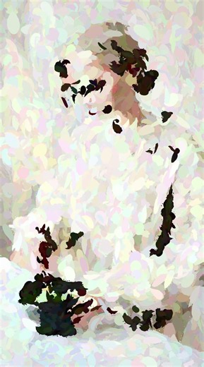 Satisfying Impasto: Matcha Girl Oil Painting Portrait