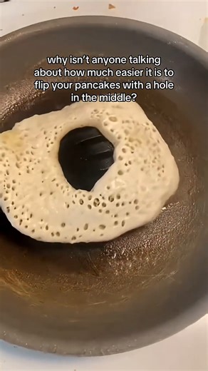 why isn’t anyone talking about how much easier it is to flip your pancakes with a hole in the middle | Cooking Reels