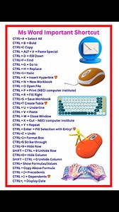 58K views · 449 reactions | Ms Word Shorts cut Key's #computer #KeyboardTips #shortcuts #keyboard #excelshortcuts #important | NECI Computer Institute | Facebook