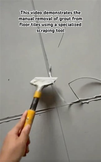 Manual grout scraper #HomeRenovation #TileCleaning #GroutRemoval #DIYProjects