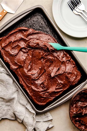 236K views · 3.4K reactions | The Most Amazing Chocolate Cake is moist, chocolatey perfection in a 9x13 pan. It's made in just one bowl and has a decadent fudge frosting. https://thestayathomechef.com/9x13-chocolate-cake/ | Recipes | Facebook