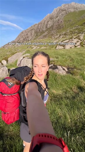 You’re half way into what was supposedly a 1.5 hour hike when you spot a narrow lil path and think “ooo shortcut!!” Next thing you know, you are two hours in and in the middle of nowhere… it was in fact a sheep trail. I did eventually end up at Y Garn, just in double the time I was meant to take 🤣🤣 Take this as a lesson that it’s not always a shortcut, just stick to the plan 🤣⛰️ Have you even fallen for the “shortcut”? Share your hiking fails so we can all have a laugh! #hikingfail #sheeptrai