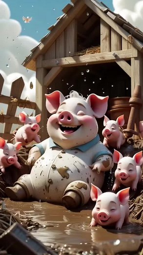 Fun Moments: Piglets Playing with Their Mom in the Mud🐖🐷🔥🔥😍 #pig #piggy #aishorts #viralanimals #viralreels #funny #animation #viralvideo #cuteanimal