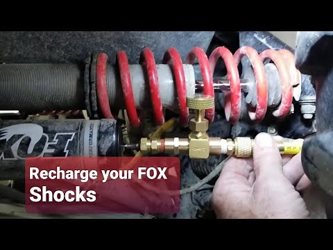 recharging fox shocks with a home made setup and argon welding gas.