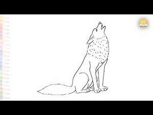 Wolf howling drawing easy | Animal drawing tutorial | How to draw Wolf howling simply | #artjanag