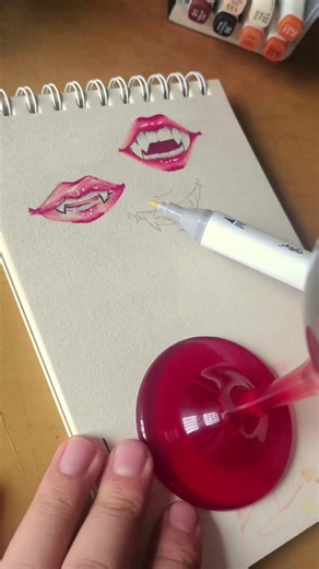 Let's draw vampire lips🥀#art #drawingprocess #drawingtutorial #drawingforyou #drawing #artwork #draw