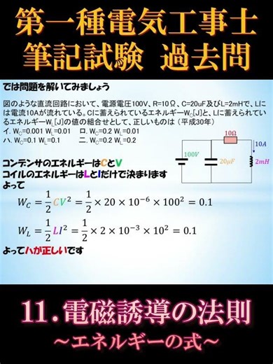 [First-Class Electrician's License] Written Exam 11-4. Law of Electromagnetic Induction ~Energy E...