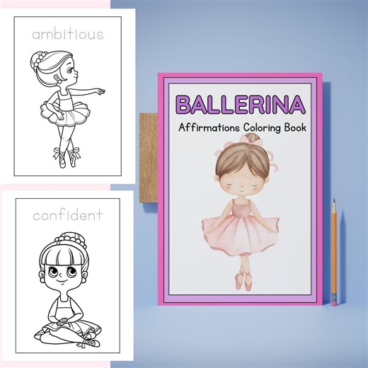 20  Ballerina Affirmations Coloring Book, Positive Quotes, Ballet Gift (digital Download PDF) - Etsy
