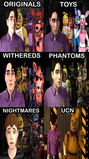 FNaF Ending Be Like: - Originals VS Toys VS Withereds VS Phantoms VS Nightmares VS UCN