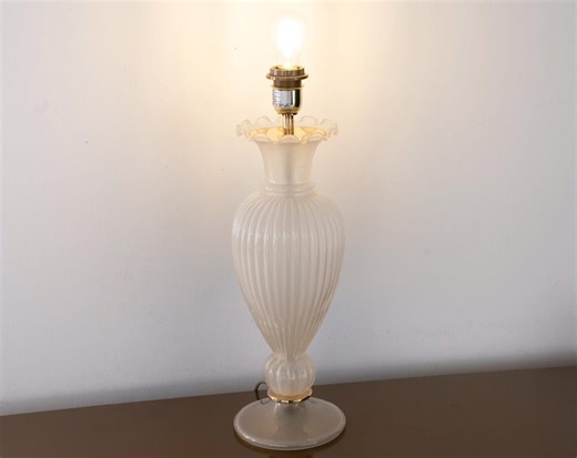 Murano Glass Table Lamp: Sculptural Italian Art Lighting (gold Detail) - Etsy