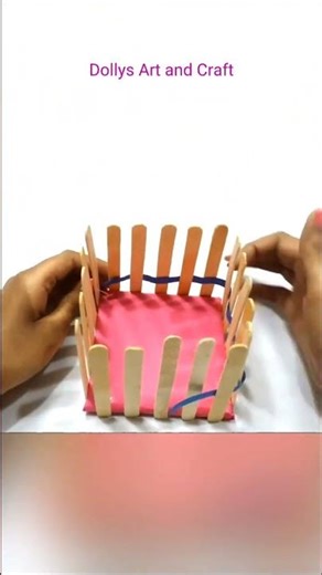 😎 Icecream stick craft ideas easy 😍 Make pen stand with icecream stick in just 5 minutes 😱