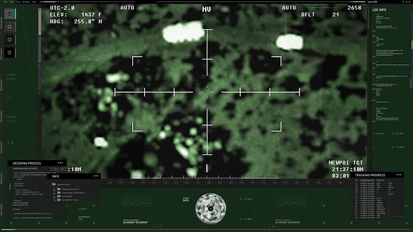 Military Control Interface With Night Vision Sends Missile Drone On Mission