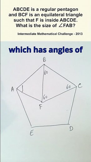 Triangle in a pentagon. What's the angle?