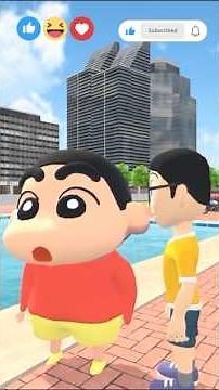 shin-chan Nobita swimming pool challenge 😨😨 #games #chinchan #nobita