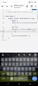 Removing duplicate elements from an array | java program | coding | freshers | interview | questions