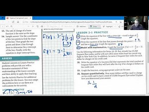 Algebra 2 Springboard Lesson 2-1 Check Your Understanding and Practice #11-20