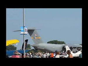 C-17 demonstrated taxi backwards & short distance take off at AirVenture Oshkosh 2025
