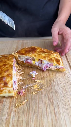 Chicken filled pastry pie made in the air fryer. | Super Recipes