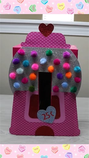 Stuck on ideas for turning a shoe box into a Valentine box to collect class Valentines in? 💕 This gumball box is just as much fun for kids to put together as it is for them to collect their Valentine's in. Use your Cricut to cut everything out for them with this free svg file 👉 https://svgnation.com/valentine-box-ideas/ #cricutvalentine #valentinebox #freesvgfiles | SVG Nation