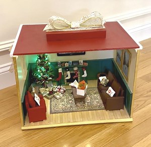 Christmas Dollhouse Miniature Room Box 1:12 Custom Handmade Wood - Etsy