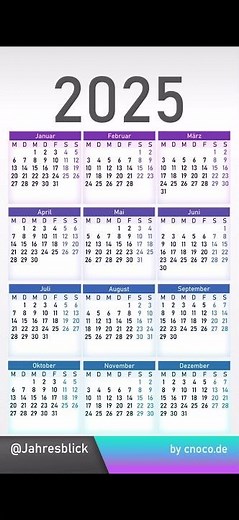 Calendar 2025 - NEW YEAR - Jahresübersicht | Kalender Planung 2025 #calendar #kalender2025 #2025