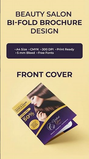 Beauty Salon Bi fold Brochure design #creativefrndz #coreldraw
