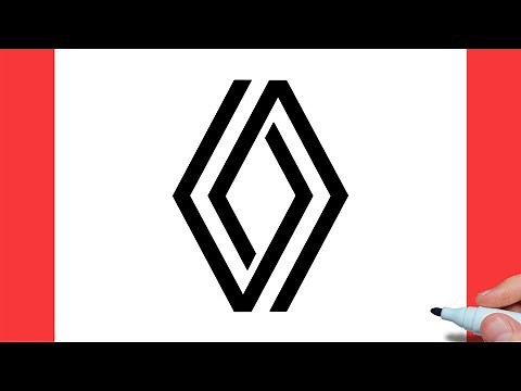 How to draw the RENAULT logo easy / renault group logo drawing step by step