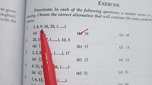 5.8K views · 421 reactions | Complete the series. 1, 4, 9, 16, 25, _____ ? | CSS with Umar | Facebook