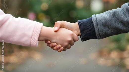 video of two children shaking hands
