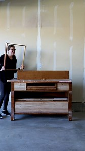 Gave this old piece of junk dresser a beautiful rustic makeover using milk paint. What do you think of the new look? #furnituremakeover #beforeandafterfurniture #paintingfurniture | A Ray of Sunlight - Painted Furniture & DIY
