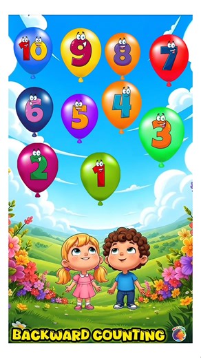Backward counting song with balloons ||balloons counting song ||backward counting