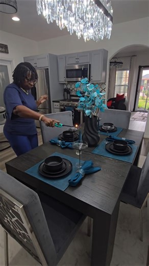 Winter Table Setting Using Black and Dark Teal #ad #wayfair