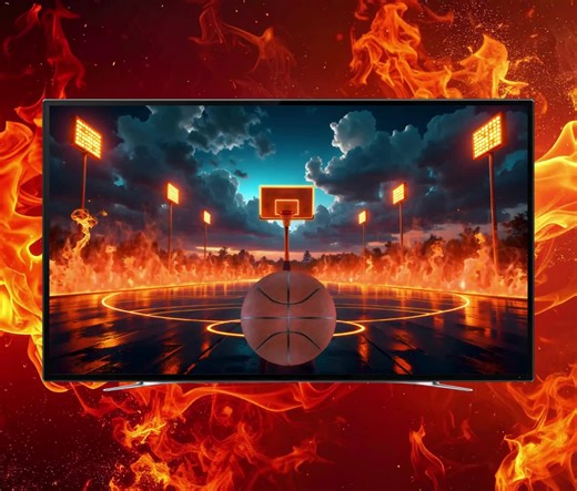 Basketball Court is on Fire - Animated Background Video - Seamless Loop - Virtual Livepaper - Digital Download - Etsy