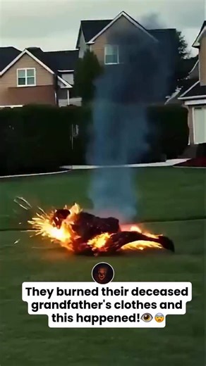 Haunting Clips | Conspiracy on Instagram: "They burned their deceased grandfather’s clothes and this happened! They told you it’s just a ritual, but what if it’s a message from the other side? Here’s what they don’t tell you: ✅ Fire is a powerful conductor of energy. In ancient traditions, it’s not just for cleansing—it’s a bridge between our world and the next. ✅ When you burn a departed loved one’s belongings, you’re not just disposing of items. You’re releasing their residual energy, and some