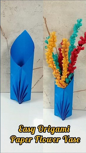 Easy Origami Paper Flower Vase| Origami pot craft / paper plant pot diy #shorts #craft #diy #origami