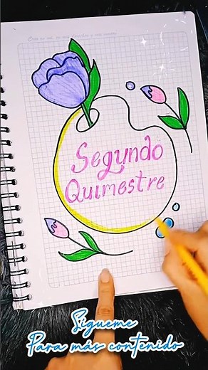carátulas fáciles -segundo trimestre- #caratulas #apuntes #studygram #marcarcuadernos #artistica