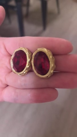 Vintage Oval Ruby Stud Earrings, 18K Gold Plated Sterling Silver, Elegant Jewelry - Etsy